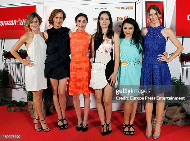 Marta Larralde, Maria Casto, Candela Serrat, Cecilia Freijeiro, Canda Diaz, Mariona Tena attend 'Corazon Solidario' Awards 2015 on July 8, 2015 in...