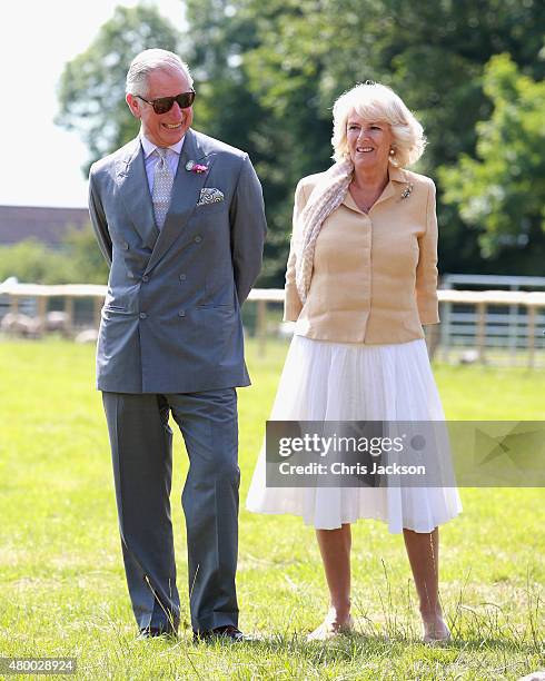 Prince Charles, Prince of Wales and Camilla, Duchess of Cornwall visit Humble by Nature Farm on July 9 2015 in Monmouth, Wales. Humble by Nature is a...