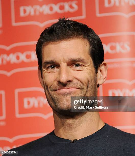 Former Australian Formula One driver Mark Webber signs his autobiography "Aussie Grit" at Sofitel Hotel on July 9, 2015 in Sydney, Australia. Webber,...