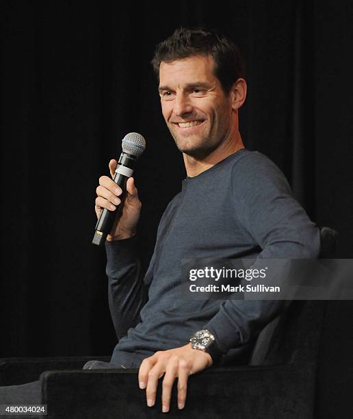 Former Australian Formula One driver Mark Webber talks about his autobiography "Aussie Grit" at Sofitel Hotel on July 9, 2015 in Sydney, Australia....