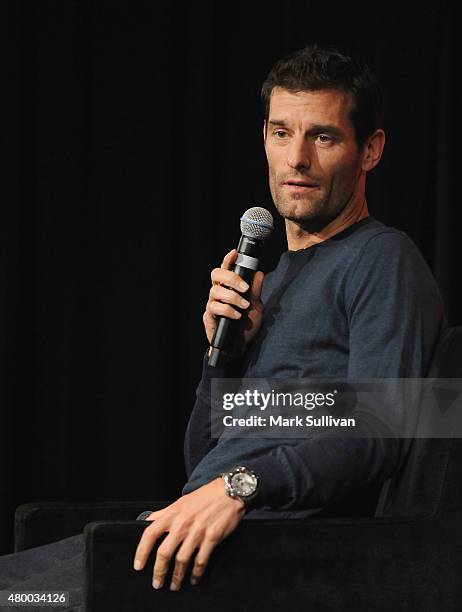 Former Australian Formula One driver Mark Webber talks about his autobiography "Aussie Grit" at Sofitel Hotel on July 9, 2015 in Sydney, Australia....