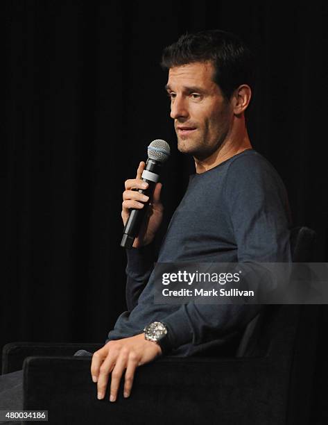 Former Australian Formula One driver Mark Webber talks about his autobiography "Aussie Grit" at Sofitel Hotel on July 9, 2015 in Sydney, Australia....