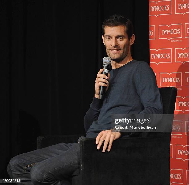 Former Australian Formula One driver Mark Webber talks about his autobiography "Aussie Grit" at Sofitel Hotel on July 9, 2015 in Sydney, Australia....