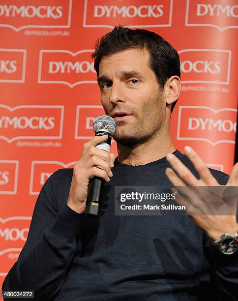 Former Australian Formula One driver Mark Webber talks about his autobiography "Aussie Grit" at Sofitel Hotel on July 9, 2015 in Sydney, Australia....