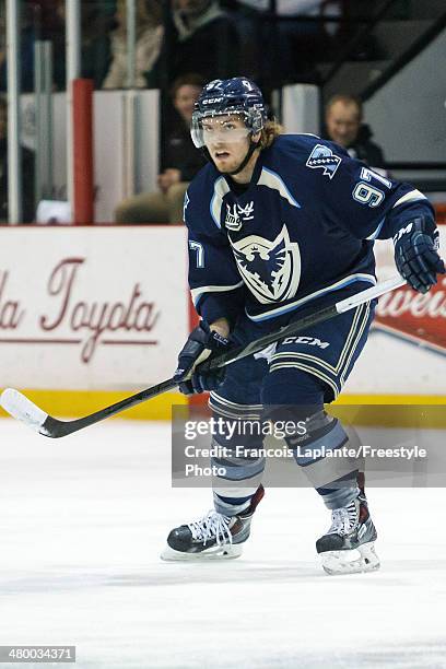 Jeremy Roy of the Sherbrooke Phoenix skates against the Gatineau Olympiques during the QMJHL game on March 14, 2014 at Robert Guertin Arena in...