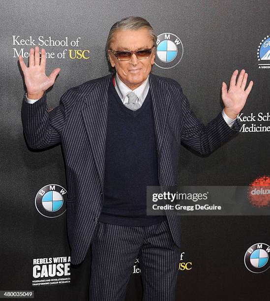 Robert Evans arrives at the 2nd Annual Rebel With A Cause Gala at Paramount Studios on March 20, 2014 in Hollywood, California.