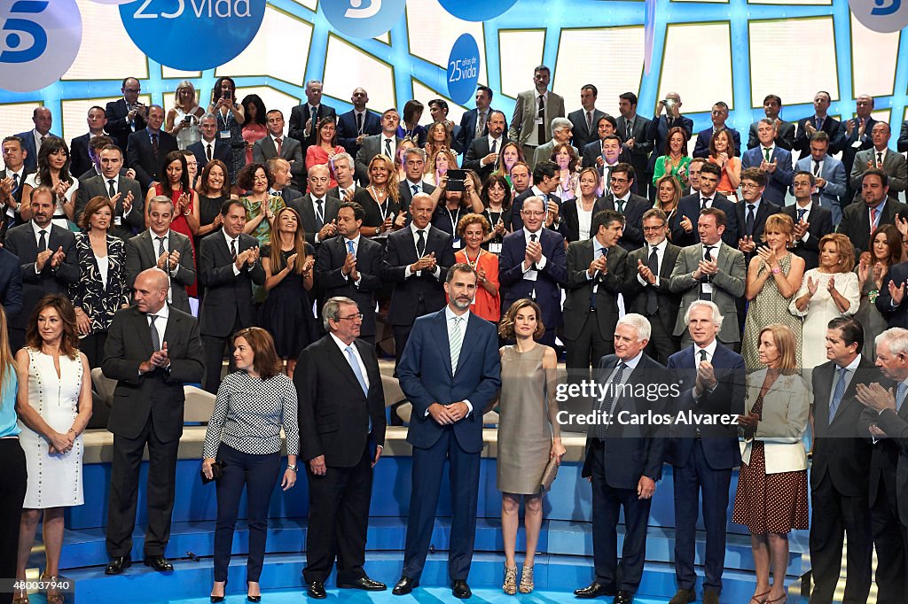 Spanish Royals Visit Telecinco Tv Channel