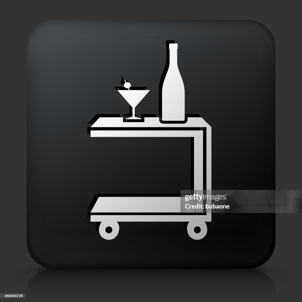 Table Button Image Black Square Button With Portable Table And A Drink High-Res Vector ...