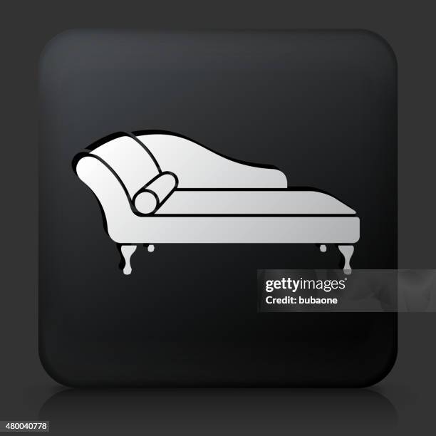 black square button with sofa daybed - chaise lounge stock illustrations