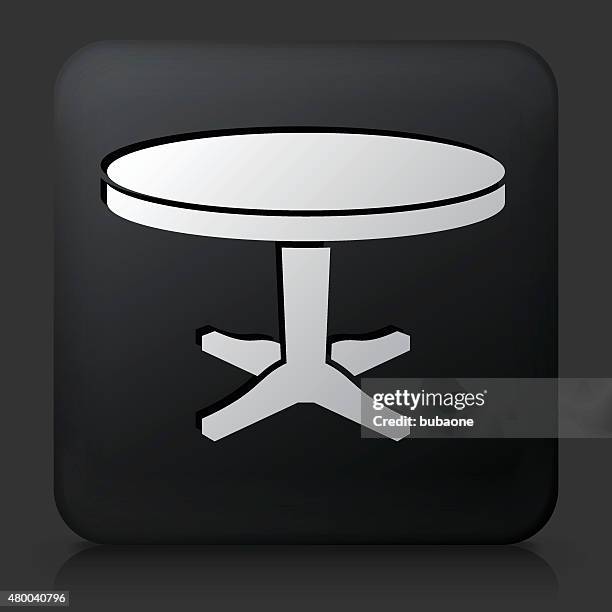 black square button with circular table - table black background stock illustrations