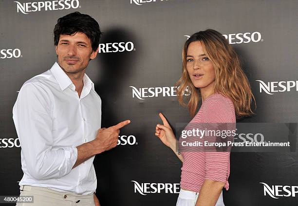 Andres Velencoso and Aida Artiles attend Nespresso Breakfast event on July 8, 2015 in Barcelona, Spain.