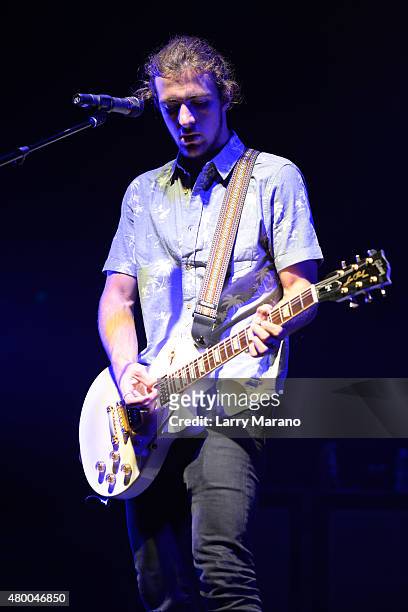 Rocky Lynch of R5 performs at the Mizner Park Amphitheatre on July 8, 2015 in Boca Raton, Florida.