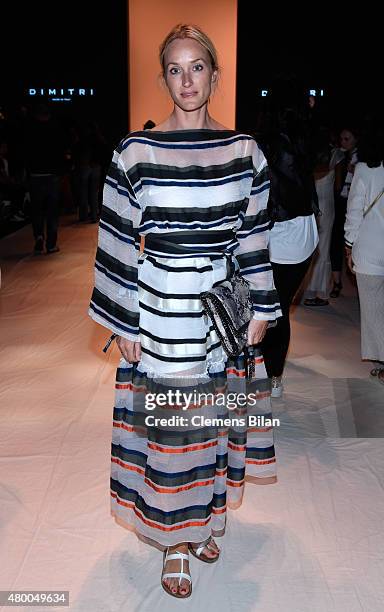 Anne Meyer-Minnemann attends the Dimitri show during the Mercedes-Benz Fashion Week Berlin Spring/Summer 2016 at Brandenburg Gate on July 9, 2015 in...