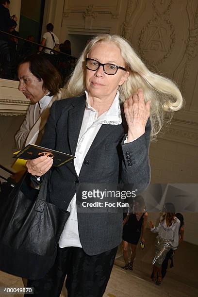 Dominique Issermann attends the Jean-Paul Gaultier show as part of Paris Fashion Week Haute Couture Fall/Winter 2015/2016 at 325 rue Saint Martin on...