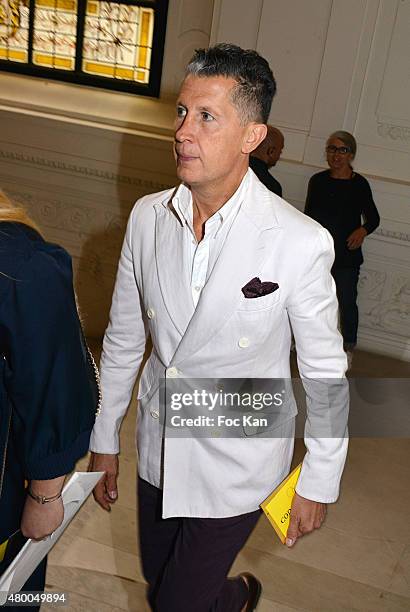 Stefano Tonchi attends the Jean-Paul Gaultier show as part of Paris Fashion Week Haute Couture Fall/Winter 2015/2016 at 325 rue Saint Martin on July...