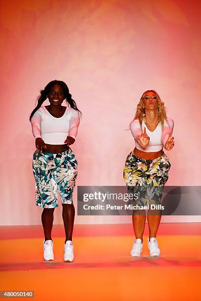 Nikeata Thompson performs at the Barre Noire presented by Mastercard show during the Mercedes-Benz Fashion Week Berlin Spring/Summer 2016 at...