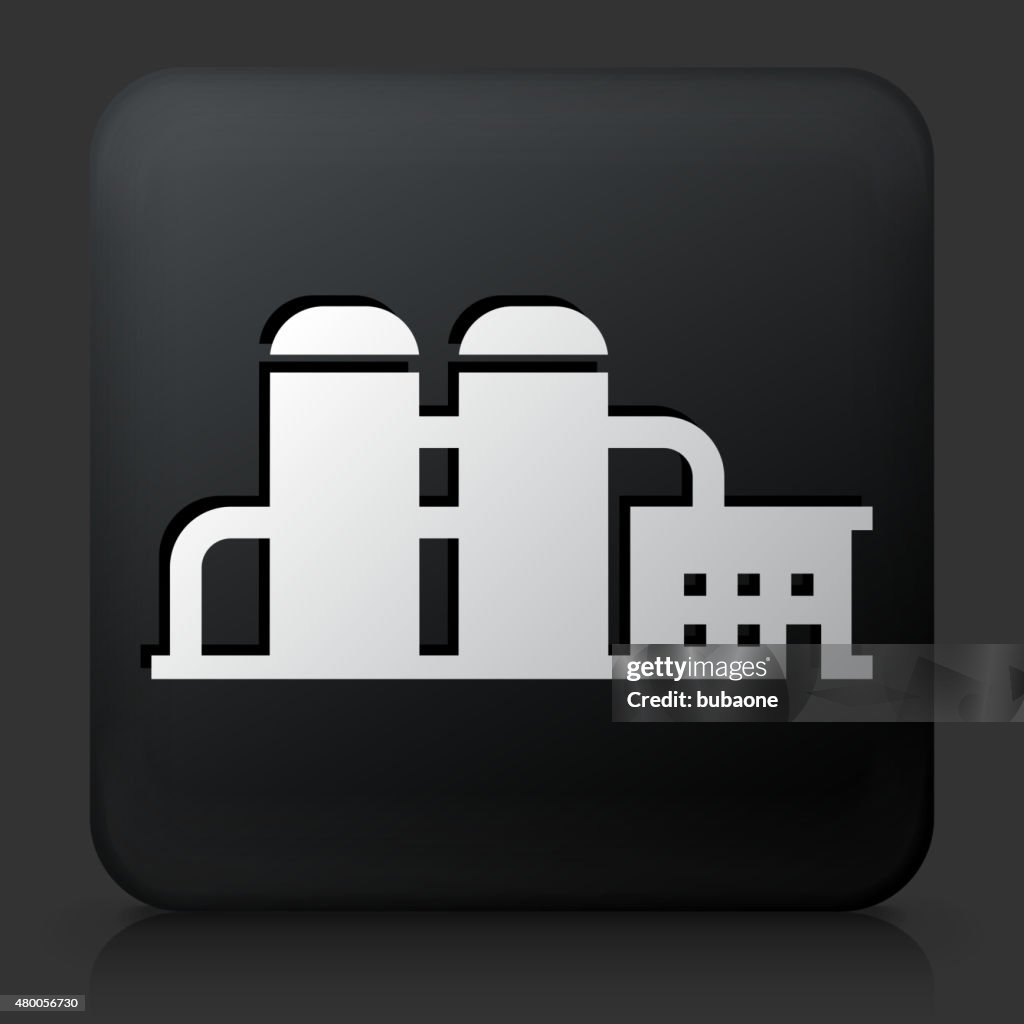 Black Square Button with Factory Icon