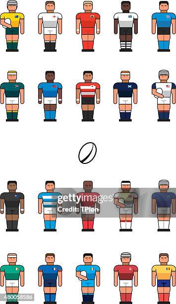 rugby team icons - shirt icon stock illustrations
