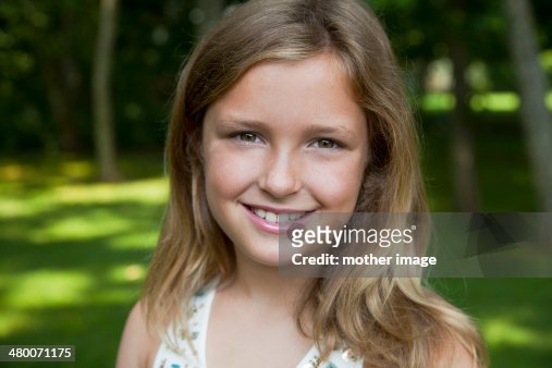 Portrait Of 10 Year Old Girl High-Res Stock Photo - Getty Images