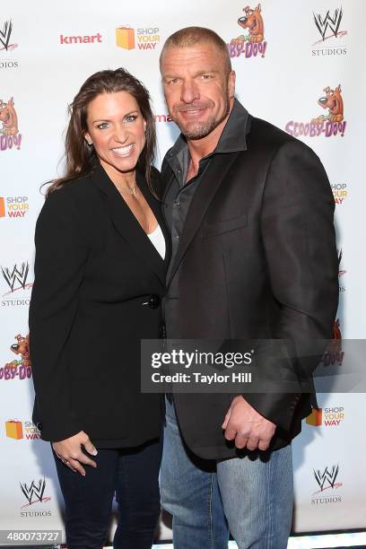 Stephanie McMahon and Triple H attend Scooby Doo! WrestleMania Mystery at Tribeca Cinemas on March 22, 2014 in New York City.