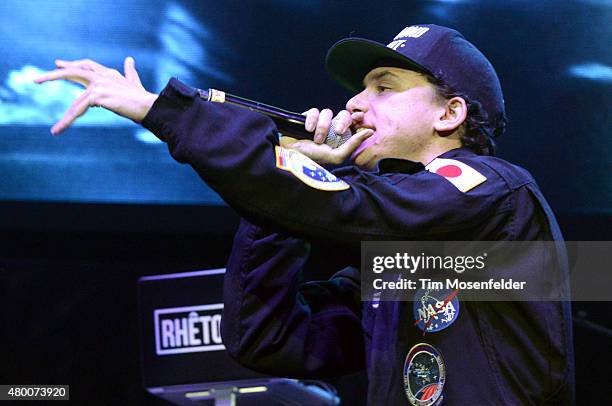 Logic performs during Power 106's Powerhouse 2015 at Honda Center on May 16, 2015 in Anaheim, California.