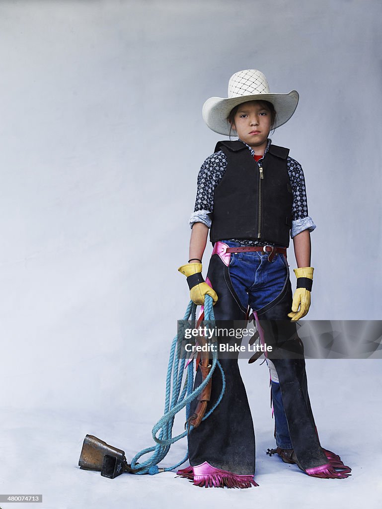 Native Indian Bull Rider Cowboy child