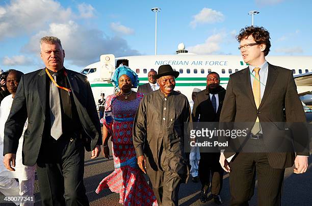 President Goodluck Ebele Jonathan of Nigeria arrives at Schiphol Amsterdam airport on March 22, 2014 in Amsterdam, Netherlands. The Nuclear Security...
