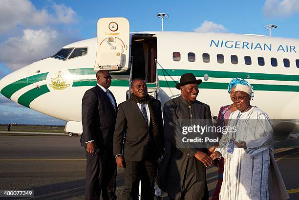 President Goodluck Ebele Jonathan of Nigeria arrives at Schiphol Amsterdam airport on March 22, 2014 in Amsterdam, Netherlands. The Nuclear Security...