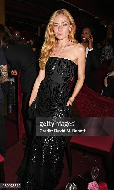 Clara Paget attends as Lancome celebrates 80 Years of beauty with all its ambassadresses at on July 7, 2015 in Paris, France.