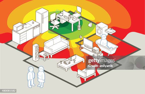 wifi coverage - good grades stock illustrations