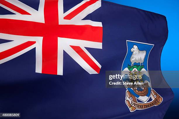 flag of the falkland islands (islas malvinas) - falklandinseln stock-fotos und bilder