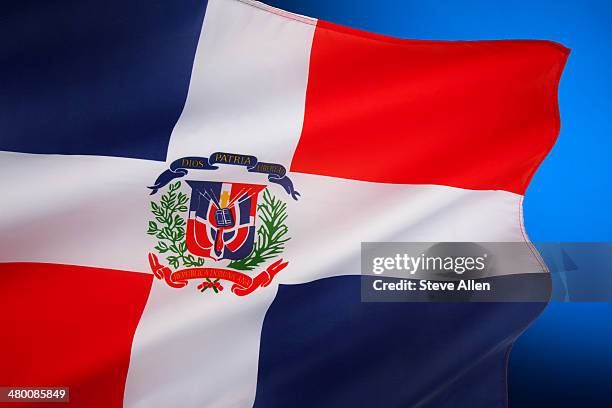 flag of the dominican republic - dominican republic flag 個照片及圖片檔