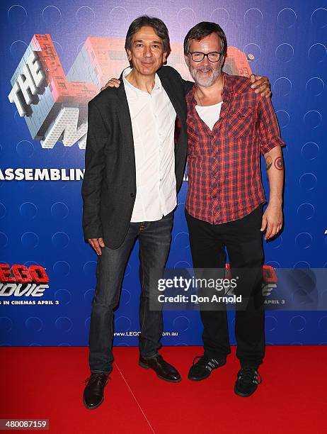 Zareh Nalbandian and Chris McKay attend the Sydney premiere of The LEGO Movie at Event Cinemas on March 23, 2014 in Sydney, Australia.