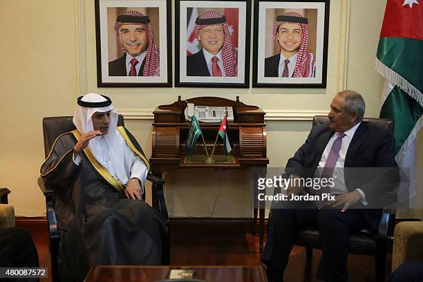 Saudi Foreign minister Adel Al-Jubeir holds a press conference with his Jordanian counterpart Nasser Judeh upon their meeting at the foreign ministry...