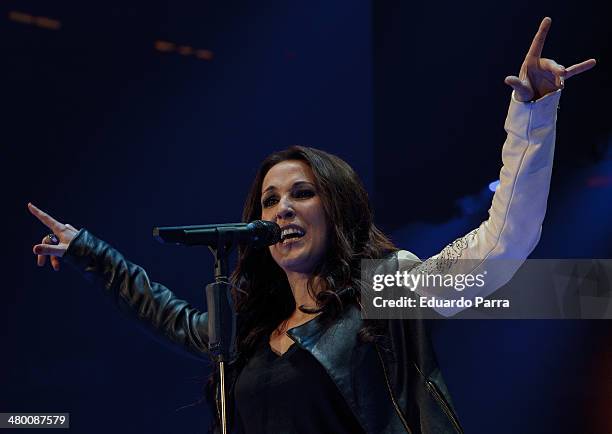 Singer Malu performs live in 'La noche de Cadena 100' at Madrid Sports Palace on March 22, 2014 in Madrid, Spain.