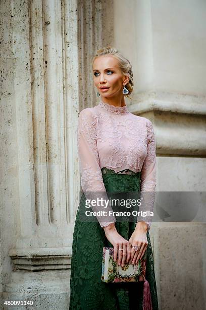 Model and designer Tatiana Korsakova attends the Valentino 'Mirabilia Romae' show in Rome on July 9, 2015 in Rome, Italy.