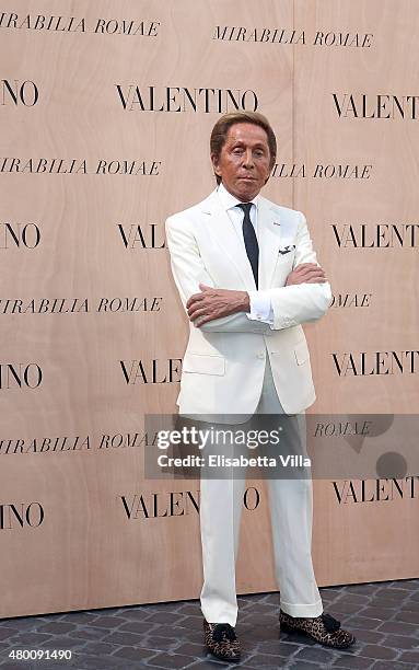 Valentino Garavani attends the Valentinos 'Mirabilia Romae' haute couture collection fall/winter 2015 2016 at Piazza Mignanelli on July 9, 2015 in...