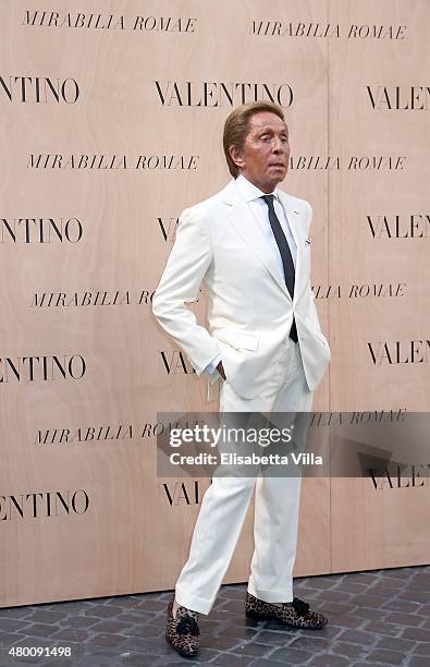 Valentino Garavani attends the Valentinos 'Mirabilia Romae' haute couture collection fall/winter 2015 2016 at Piazza Mignanelli on July 9, 2015 in...