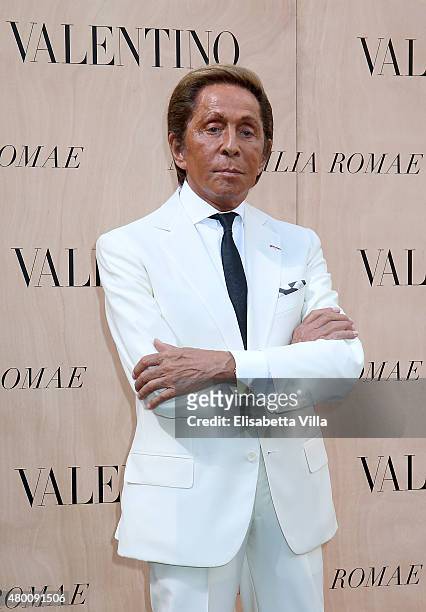 Valentino Garavani attends the Valentinos 'Mirabilia Romae' haute couture collection fall/winter 2015 2016 at Piazza Mignanelli on July 9, 2015 in...