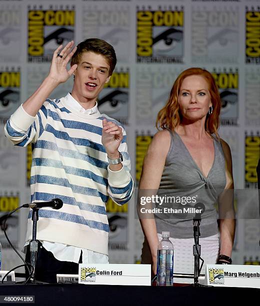 Actor Colin Ford and actress Marg Helgenberger attend the CBS TV Studios' panel for "Under the Dome" during Comic-Con International 2015 at the San...