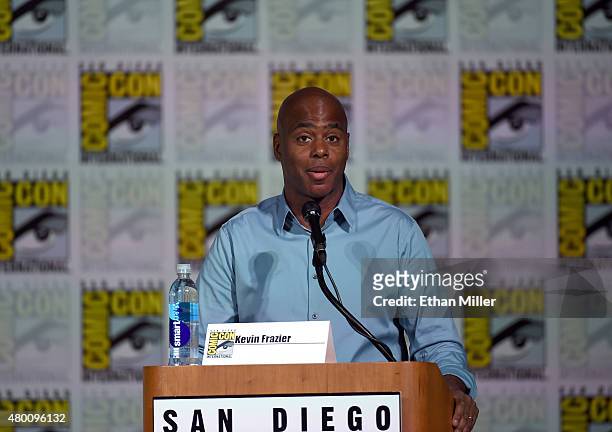 Television personality Kevin Frazier moderates CBS TV Studios' panel for "Under the Dome" during Comic-Con International 2015 at the San Diego...