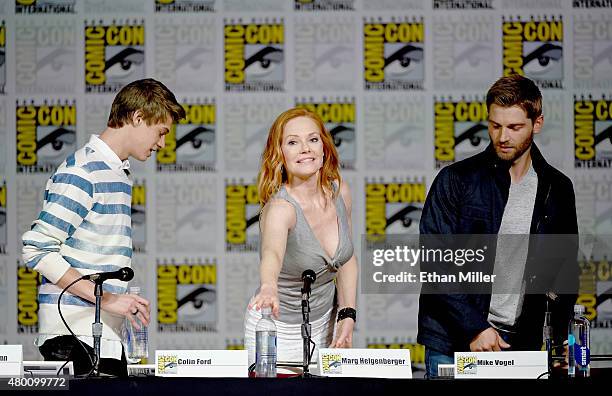 Actor Colin Ford, actress Marg Helgenberger and actor Mike Vogel attend CBS TV Studios' panel for "Under the Dome" during Comic-Con International...