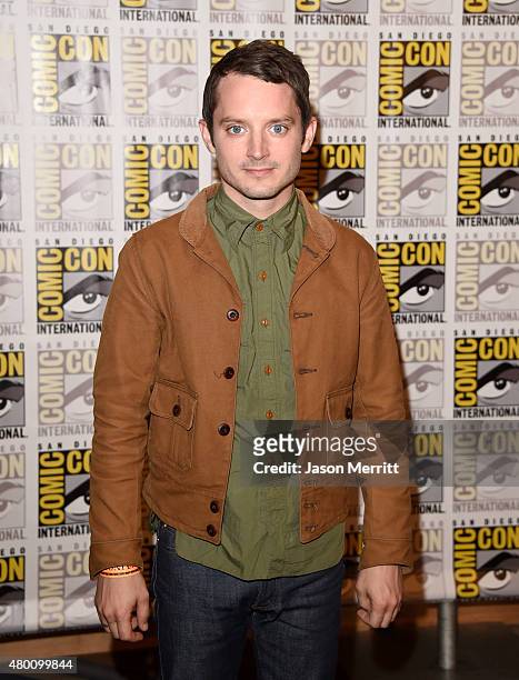 Actor Elijah Wood of "The Last Witch Hunter" attends the Lionsgate press room during Comic-Con International 2015 at the Hilton Bayfront on July 9,...