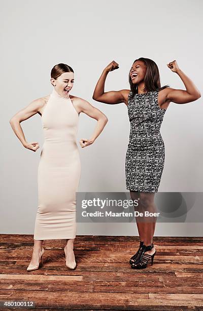 Actresses Olesya Rulin and Susan Heyward of Playstation’s “Powers” pose for a portrait at the Getty Images Portrait Studio powered by Samsung Galaxy...