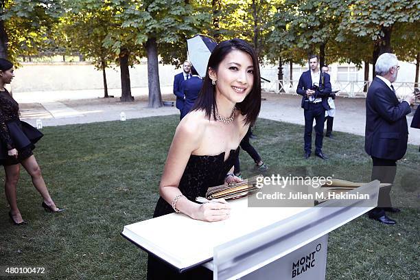 Jeanette Aw attends Montblanc Boheme Event Paris at Orangerie Ephemere on July 10, 2015 in Paris, France.