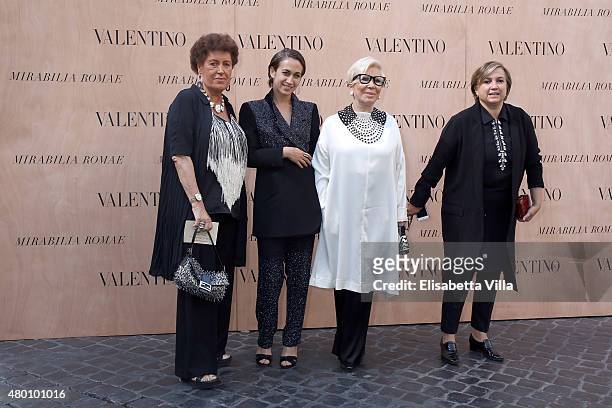 Carla Fendi, Delfina Delettrez Fendi, Anna Fendi and Silvia Venturini Fendi attend the Valentino 'Mirabilia Romae' haute couture collection...