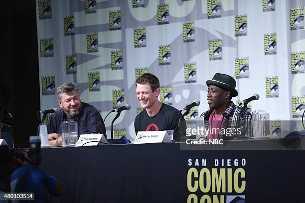The Player" Panel & Red Carpet -- Pictured: John Rogers, Executive Producer, Writer; Philip Winchester, Wesley Snipes, Thursday, July 9 from San...
