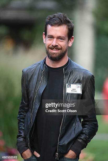 Jack Dorsey, creator of Twitter and founder and chief executive officer of Square, attends the Allen & Company Sun Valley Conference on July 9, 2015...