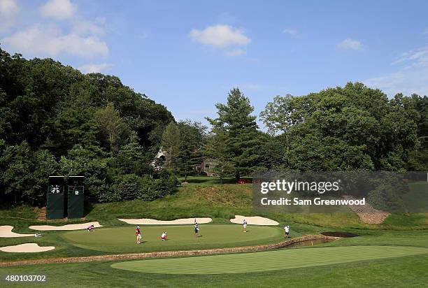 General view of the 12th hole during the first round of the U.S. Women's Open at Lancaster Country Club on July 9, 2015 in Lancaster, Pennsylvania.