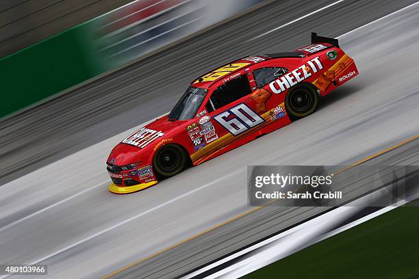 Chris Buescher, driver of the Cheez-It Ford, drives during practice for the NASCAR XFINITY Series July Kentucky Race at Kentucky Speedway on July 9,...